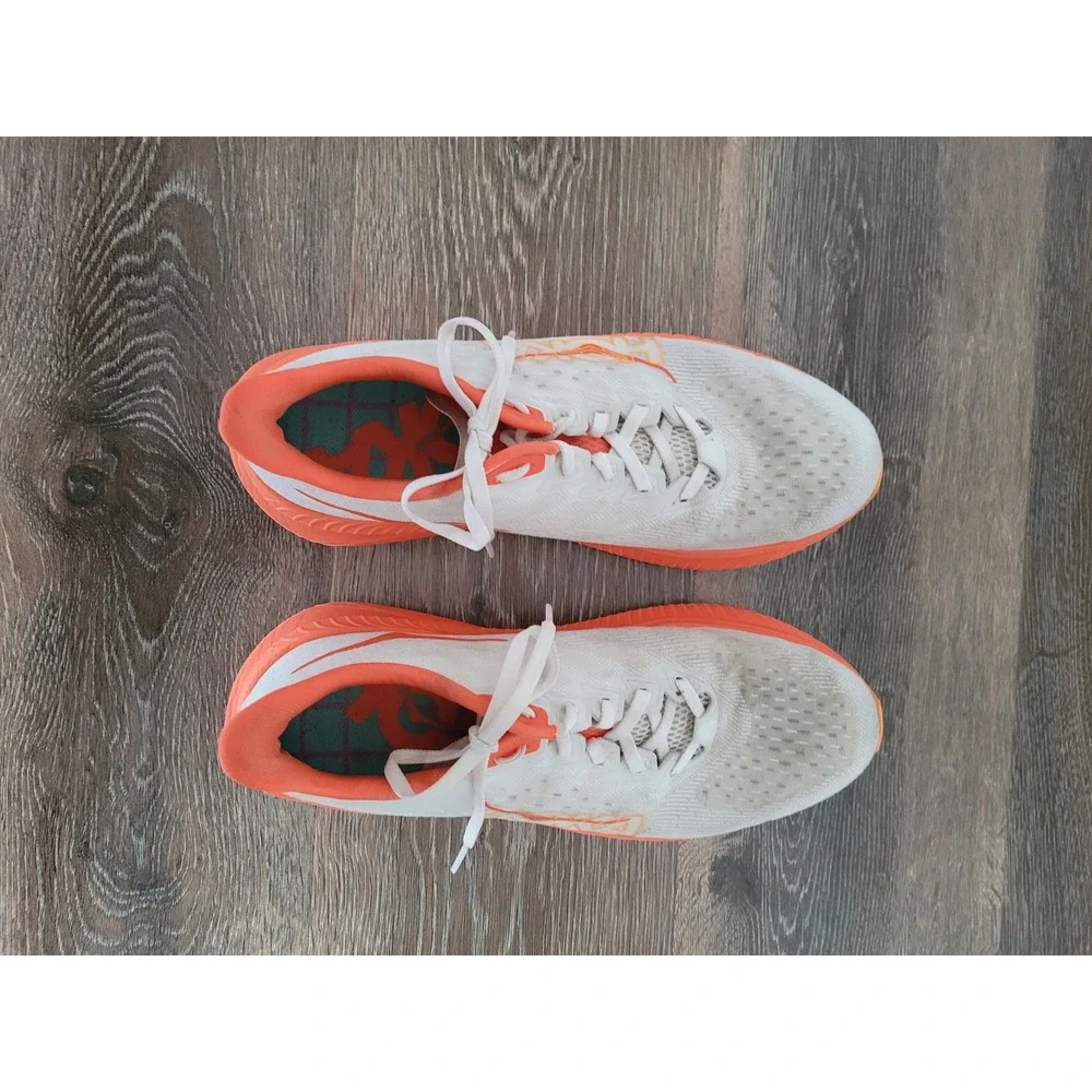 Hoka Mach 6 Mens Running Shoes Size 10.5 White Orange Athletic Sneakers #4